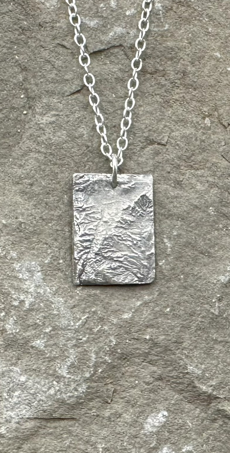 Fine Silver necklace of Bryce Canyon National Park made from topographic data.