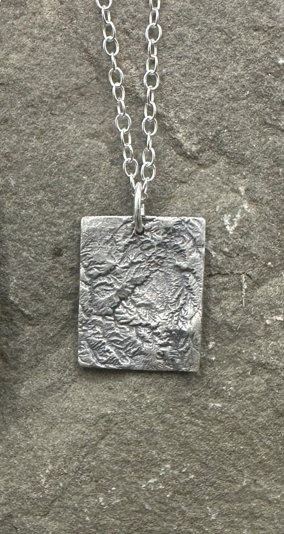 Fine Silver necklace of Canyonlands National Park made from topographic data.