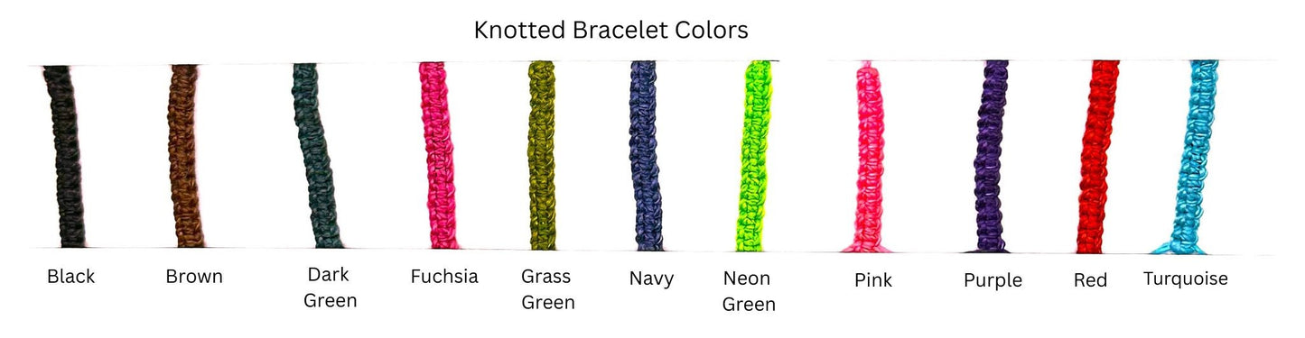 knotted cord color options for handcrafted silver topographic bracelet