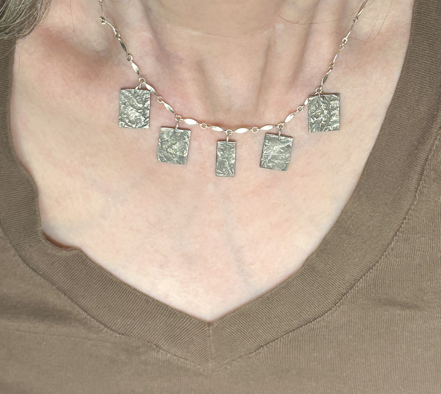 Fine Silver necklace of the Mighty 5 Utah National Parks – Arches, Canyonlands, Capitol Reef, Bryce Canyon and Zion - made using topographic data