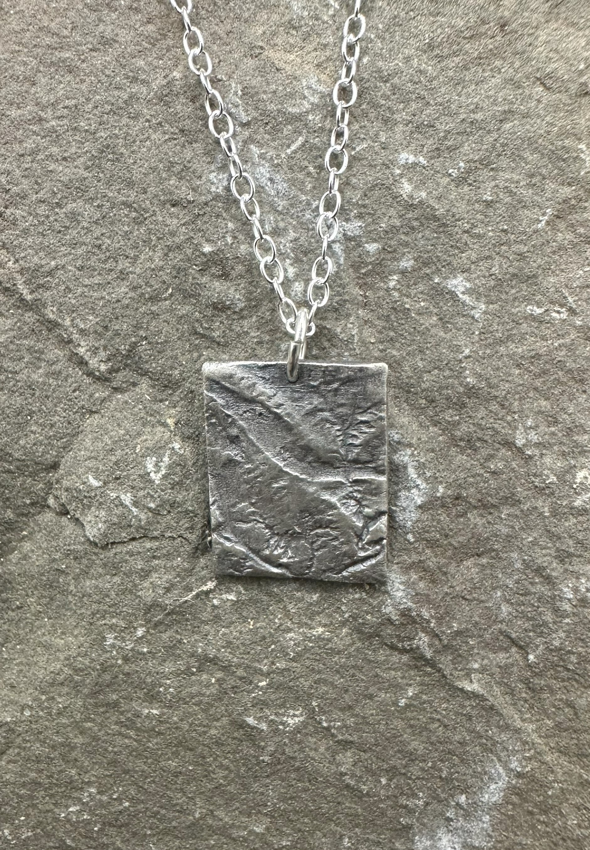 Fine Silver necklace of Arches National Park made from topographic data.