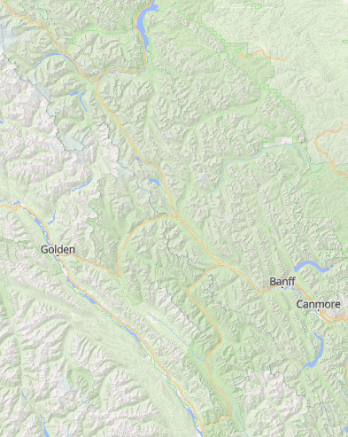 Map of Alberta Canada's Banff National Park