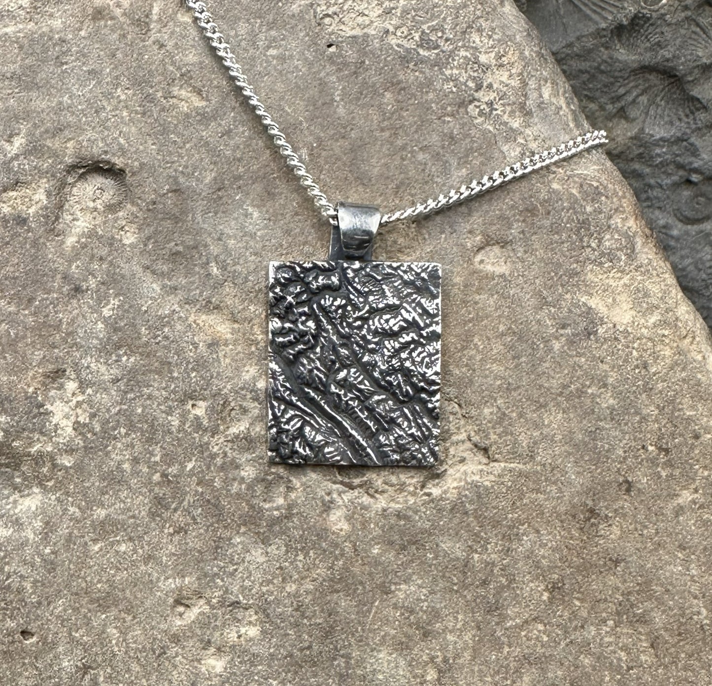 3D fine silver pendant of Alberta Canada's Banff National Park.  Accurately displays the elevations and contours of the park.  