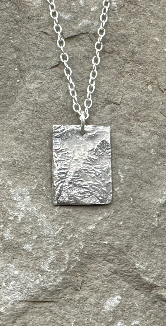Fine Silver necklace of Bryce Canyon National Park made from topographic data.