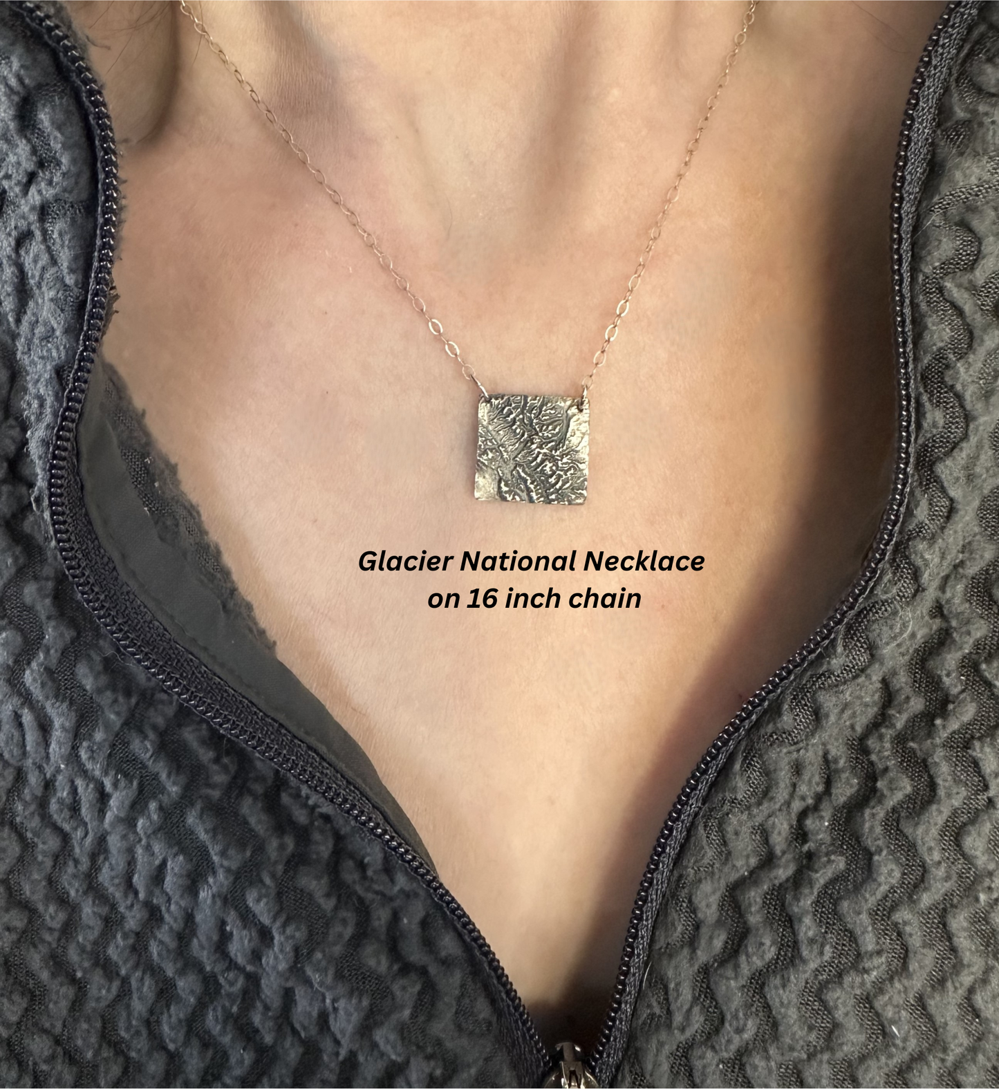 Glacier National Park Topographic Necklace