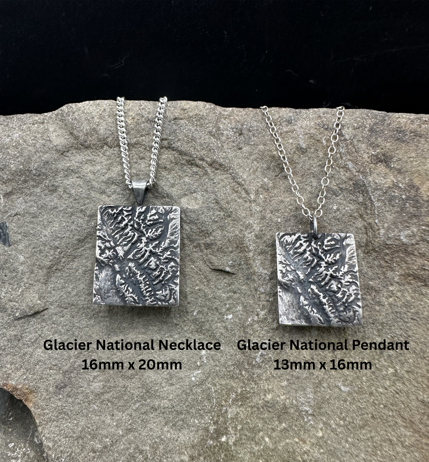 Glacier National Park Topographic Necklace