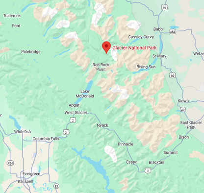 Glacier National Park Leather Topographic Bracelet