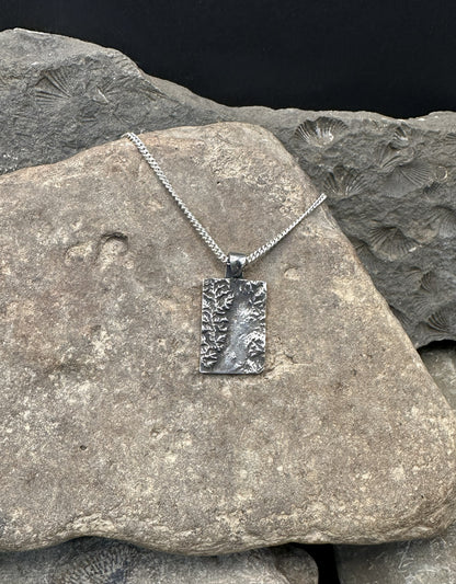 3D fine silver pendant of Grand Teton National Park.  Accurately displays the elevations and contours of the park.  