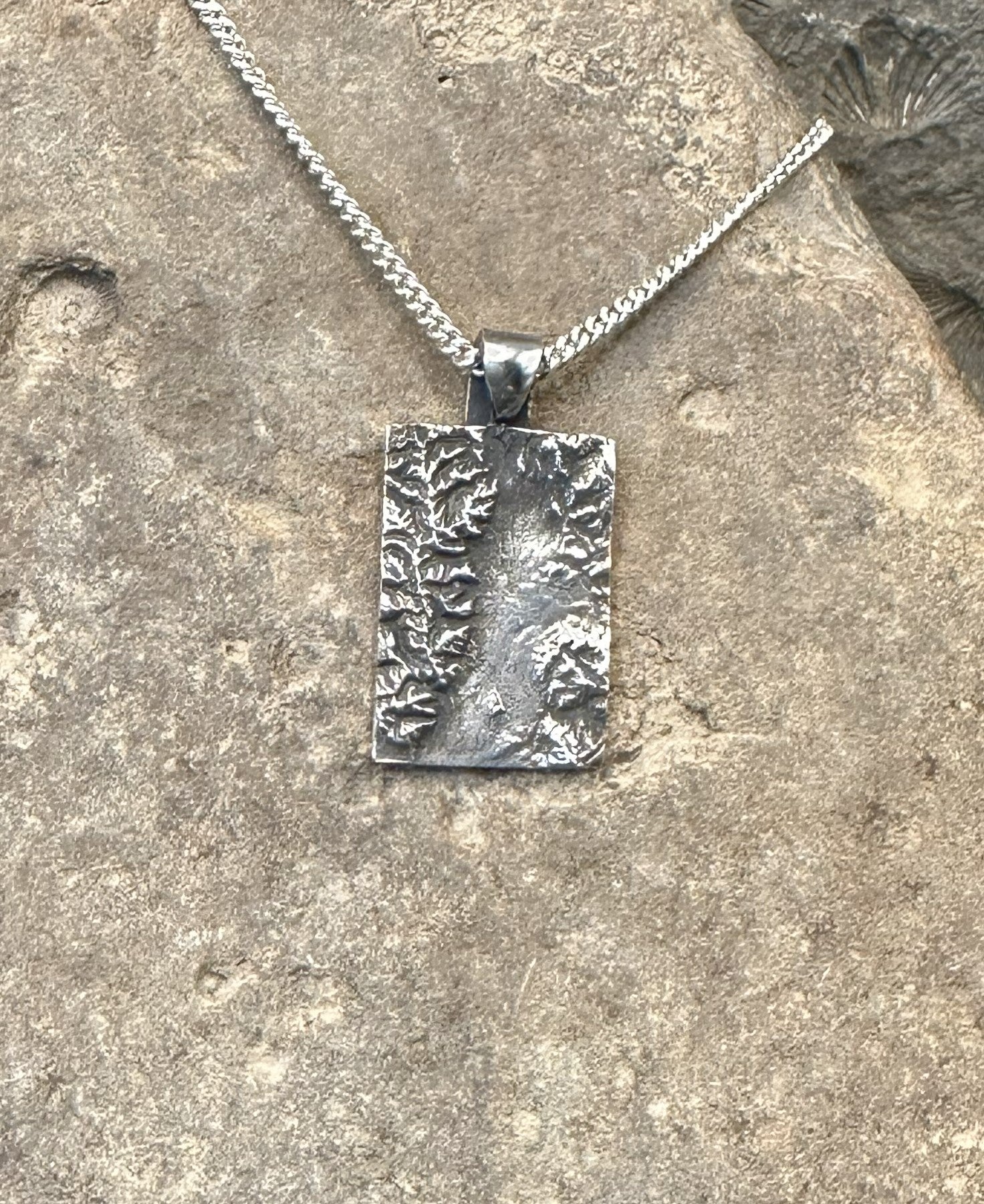 3D fine silver pendant of Grand Teton National Park.  Accurately displays the elevations and contours of the park.  