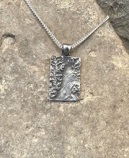 3D fine silver pendant of Grand Teton National Park.  Accurately displays the elevations and contours of the park.  