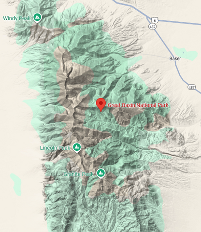 Map of Great Basin National Park