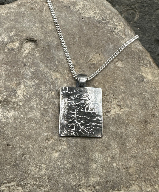 3D fine silver pendant of Great Basin National Park.  Accurately displays the elevations and contours of the park.  