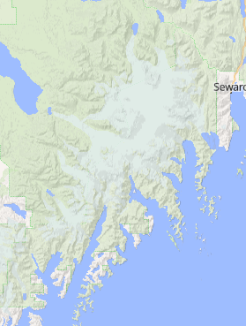Map of Alaska's Kenai Fjords National Park