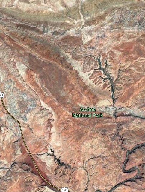 Map of Arches National Park