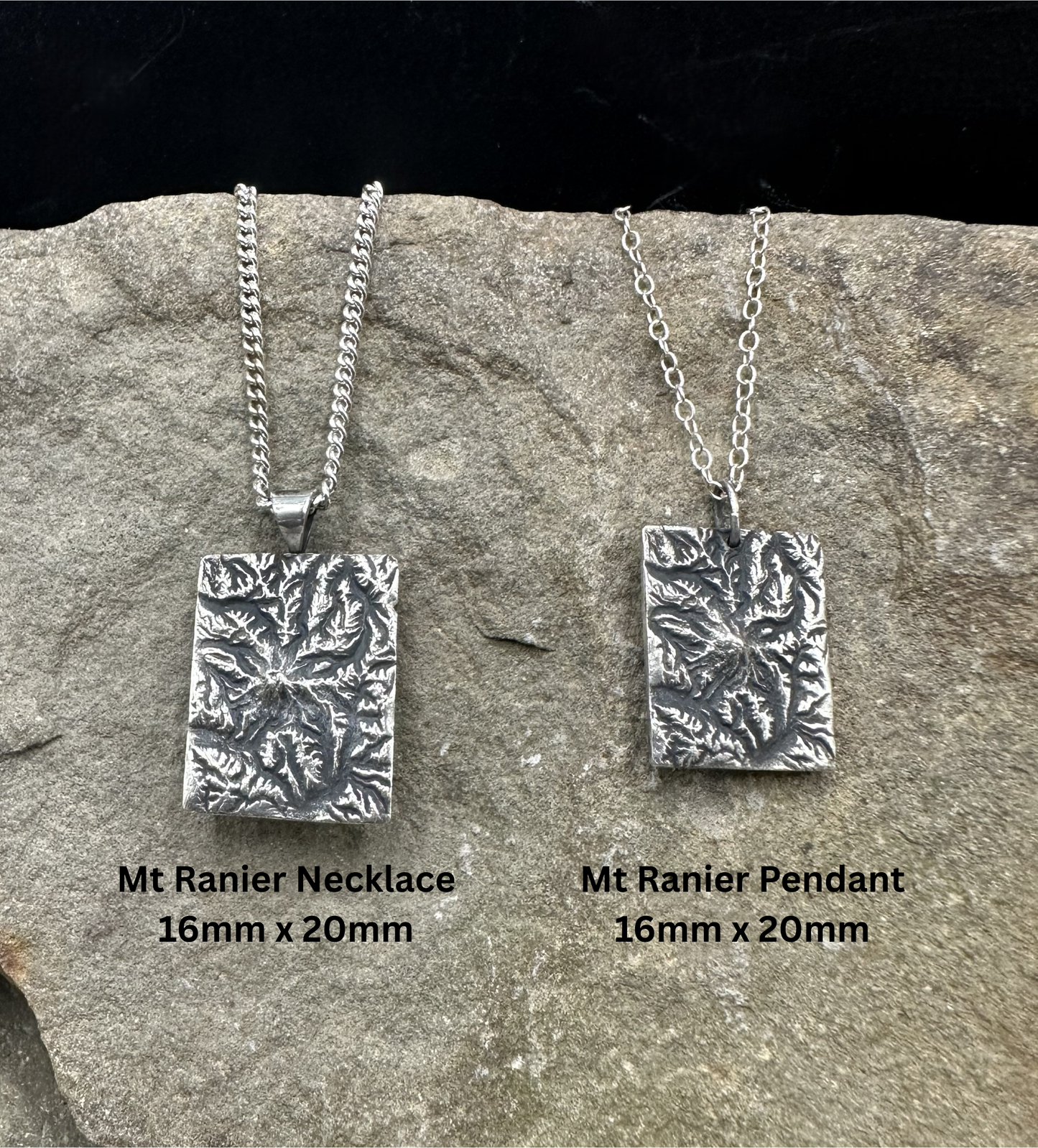 Mount Rainier National Park Topographic Necklace
