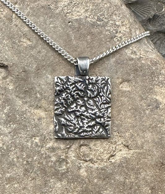 3D fine silver pendant of North Cascades National Park.  Accurately displays the elevations and contours of the park.  