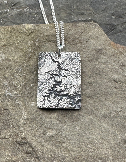 New River Gorge National Park Large Topographic Pendant