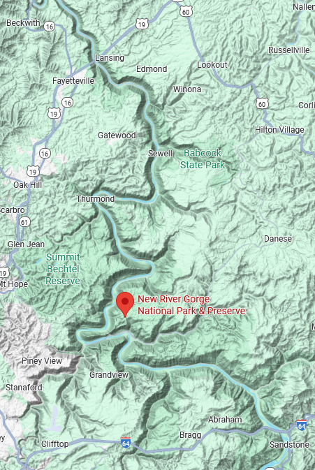 Map of New River Gorge National Park