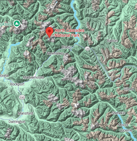 Map of North Cascades National Park 